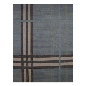 Picture of PLAID RUG, BL/BLK/IV 8X10