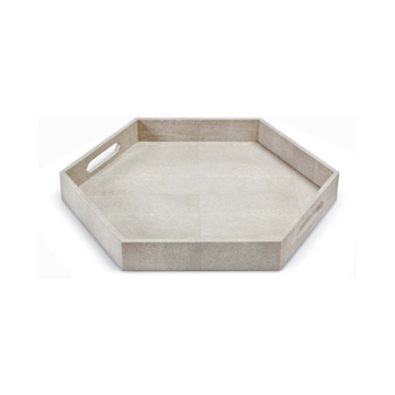 Picture of SHAGREEN HEX TRAY IVORY