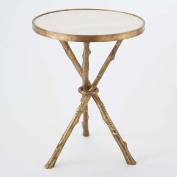 Picture of TWIG TABLE BRASS / WHITE MARBL