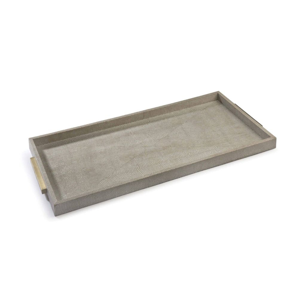 Picture of RECTANGLE SHAGREEN TRAY, IVORY