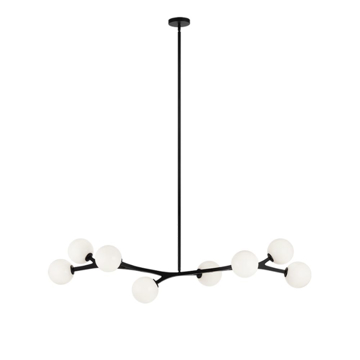 Picture of RAMI 8 OPAL GL CHANDELIER, BLK