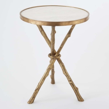 Picture of TWIG TABLE BRASS / WHITE MARBL - copy